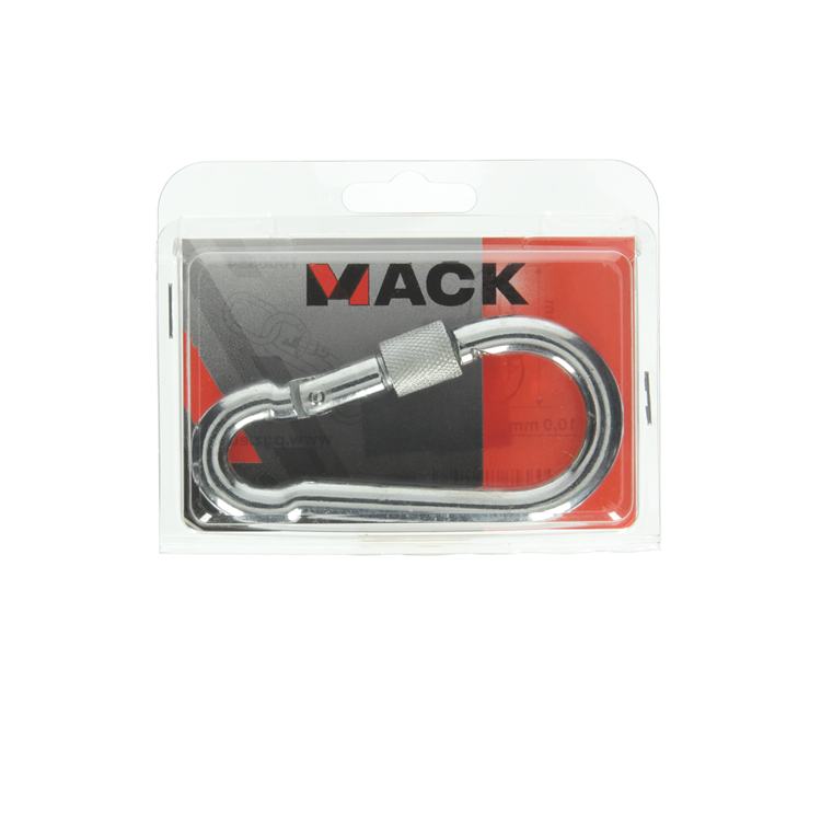 Mack 1006894 - 1 mousqueton + cadenas. galvanisé 10mm bl | 5 pièces