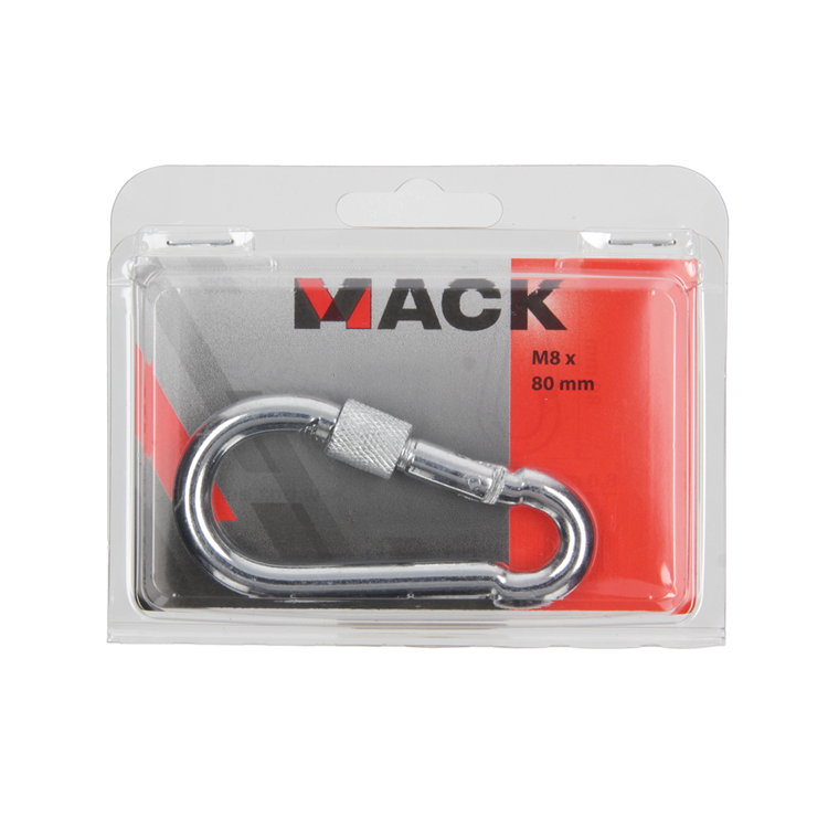 Mack 1006895 - 1 mousqueton + cadenas. galvanisé 8mm bl | 5 pièces
