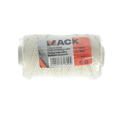 Mack 1006913 - corde d'emballage coton écru 1mm env. 90m | 10 pièces