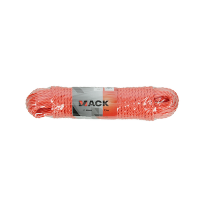 Mack 1006917 - fil pp torsadé orange 4mm 15m | 5 pièces