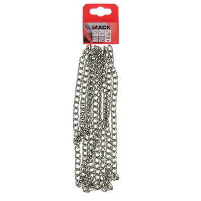 Mack 1006932 - chaîne gourmette nickelée ø 2.5mm l 8mm 2m | 5 pièces
