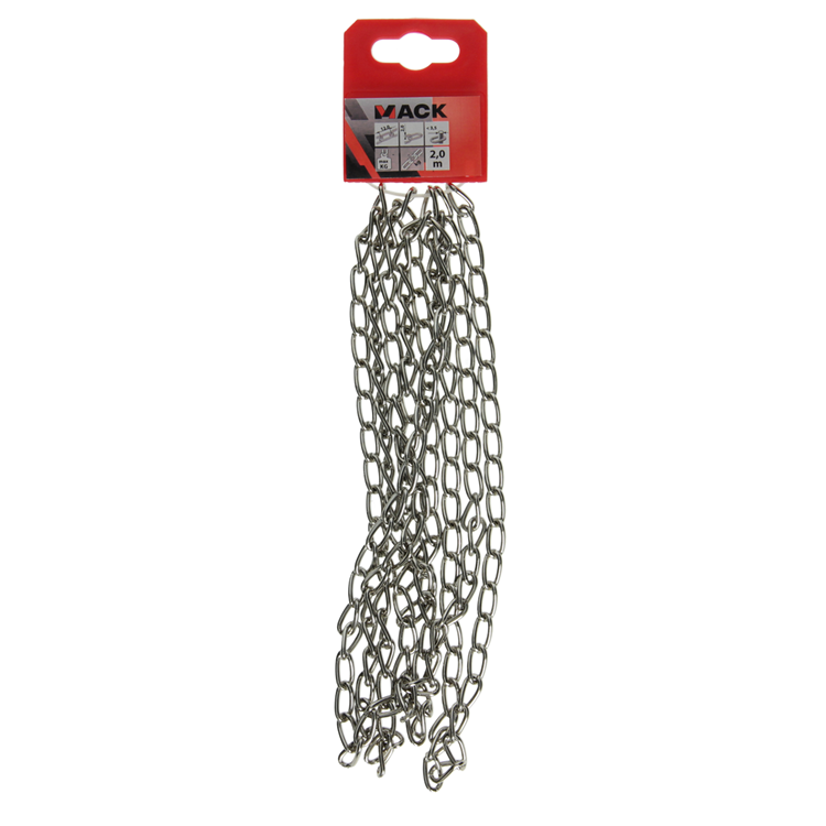 Mack 1006934 - chaîne gourmette nickelée ø 2mm l 12.4mm 2m | 5 pièces