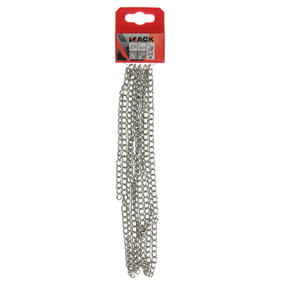 Mack 1006937 - chaîne gourmette nickelée ø 1,5mm l 4,5mm 2m | 5 pièces