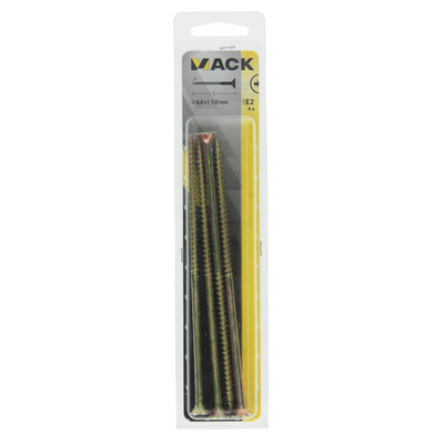 Mack 1006977 - vis pour panneaux d'aggloméré avec tête galvanisée jaune 4pcs 6 x 150mm | 5 pièces