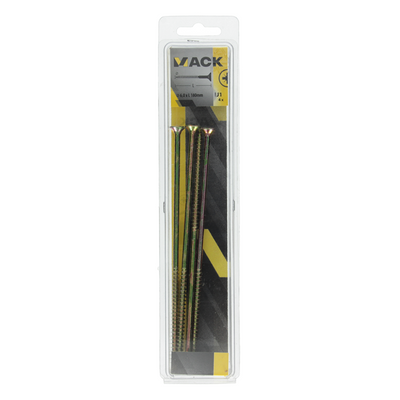 Mack 1006979 - vis pour panneaux d'aggloméré avec tête galvanisée jaune 4pcs 6 x 180mm | 5 pièces