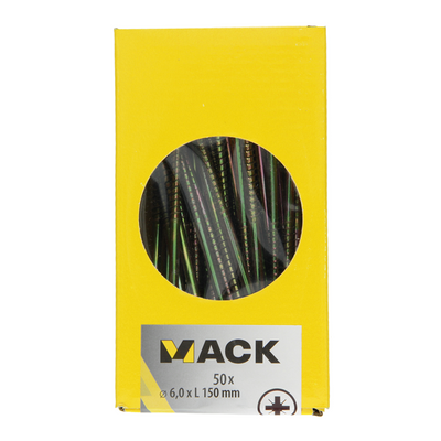 Mack 1006988 - vis pour panneaux d'aggloméré avec tête galvanisée jaune 50pcs 6 x 150mm | 2 pièces