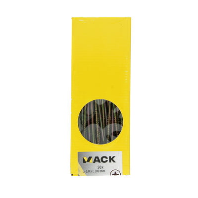 Mack 1006991 - vis pour panneaux d'aggloméré avec tête galvanisée jaune 50pcs 6 x 200mm | 1 pièce