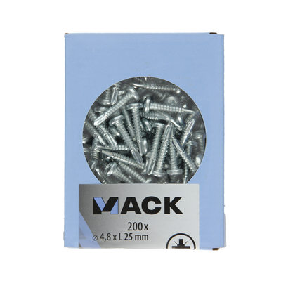 Mack 1007015 - culasse à vis auto-aléseuse 200 200 pcs 4,8x25mm | 5 pièces