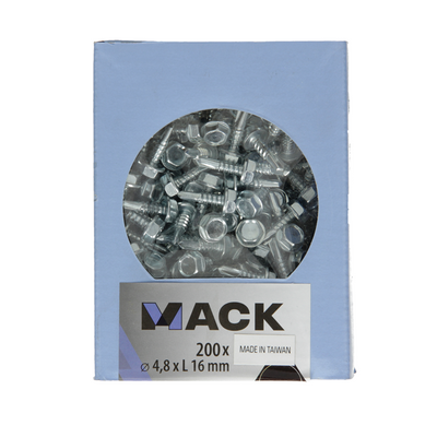 Mack 1007019 - vis hexagonale auto-aléseuse 200 200 pcs 4,2x13mm | 5 pièces