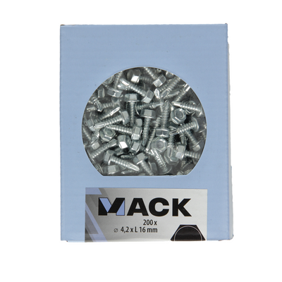 Mack 1007020 - vis hexagonale auto-aléseuse 200 200 pcs 4,2x16mm | 5 pièces