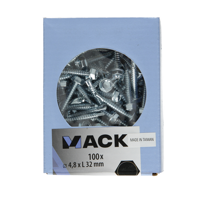 Mack 1007023 - vis hexagonale auto-aléseuse 100 100 pcs 4,8x32mm | 5 pièces