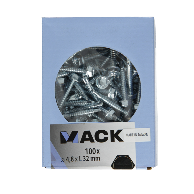 Mack 1007023 - vis hexagonale auto-aléseuse 100 100 pcs 4,8x32mm | 5 pièces
