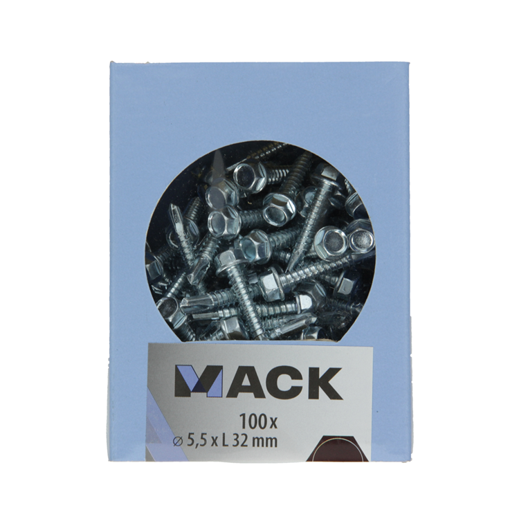 Mack 1007024 - vis hexagonale auto-aléseuse 100 100 pcs 5,5x32mm | 3 pièces