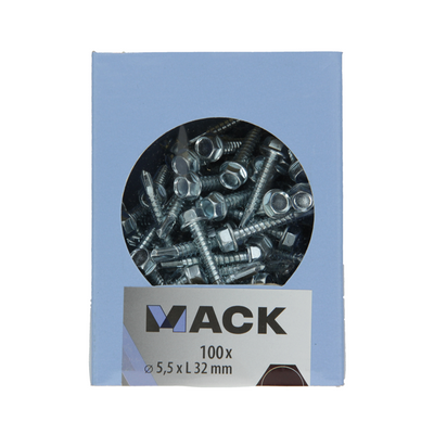 Mack 1007024 - vis hexagonale auto-aléseuse 100 100 pcs 5,5x32mm | 3 pièces