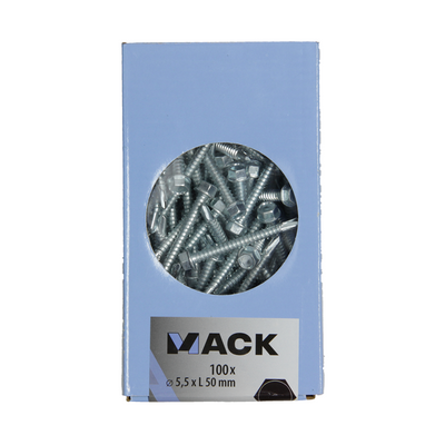 Mack 1007025 - vis hexagonale auto-aléseuse 100 100 pcs 5,5x50mm | 3 pièces