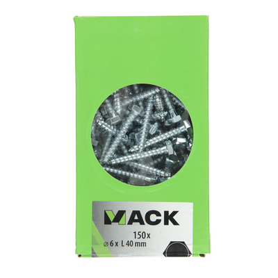 Mack 1007030 - boulon fileté à bois en acier galvanisé 150 pcs 6 x 40 mm | 3 pièces