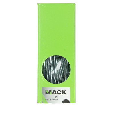 Mack 1007035 - boulon fileté à bois en acier galvanisé 50 pcs 6 x 100 mm | 1 pièce
