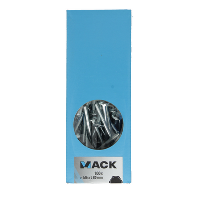 Mack 1007055 - boulon à bois + écrou galvanisé 100 pcs 6 x 80 mm | 1 pièce