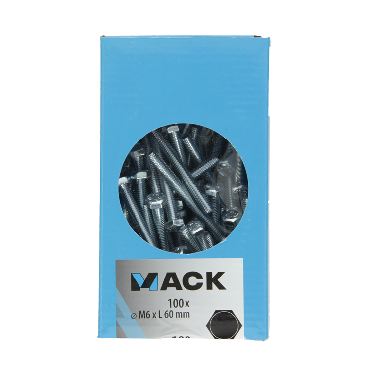 Mack 1007075 - boulon de robinet + écrou galvanisé 100 pcs 6 x 60 mm | 2 pièces