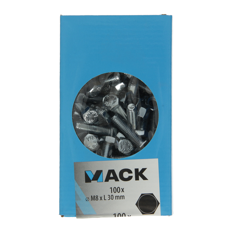 Mack 1007078 - boulon de robinet + écrou galvanisé 100 pcs 8 x 30 mm | 2 pièces