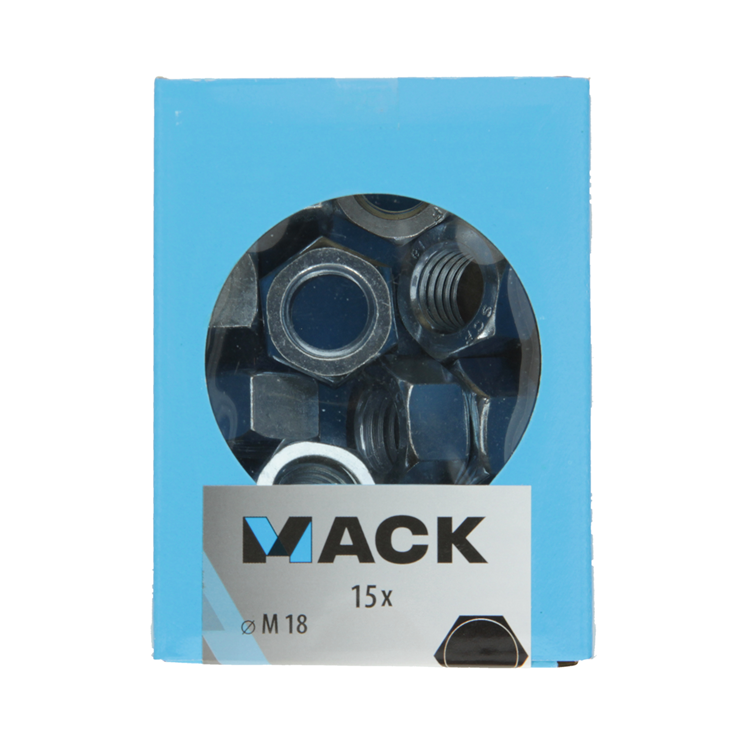 Mack 1007102 - écrous hexagonaux 15 pièces m18 | 3 pièces