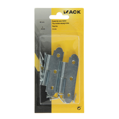 Mack 1013258 - 2 charnières espagnoles droite galvanisées h 80 x l 45mm | 5 pièces