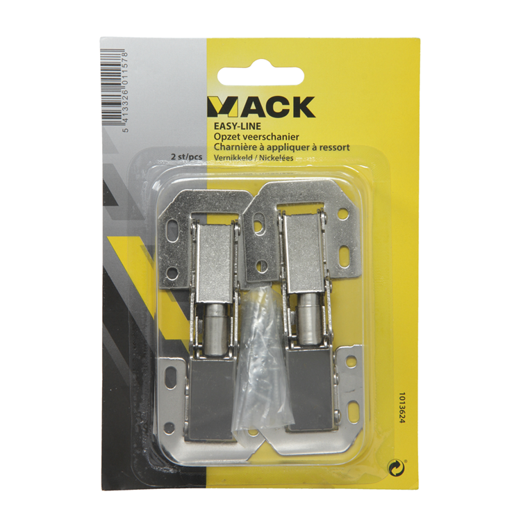 Mack 1013624 - 2 charnières à ressort nickelées easy-line | 5 pièces