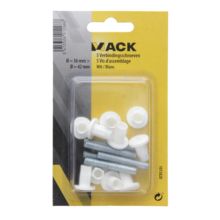 Mack 1015828 - 5 vis de connexion blanches 34–44mm | 10 pièces