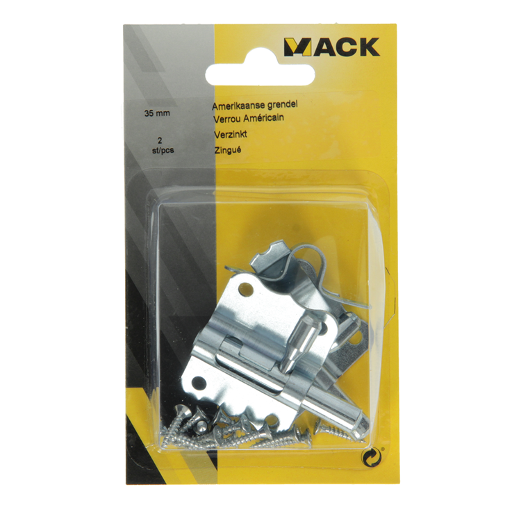 Mack 1013280 - 2 loquets américains galvanisés a 35 - b 15 mm | 5 pièces
