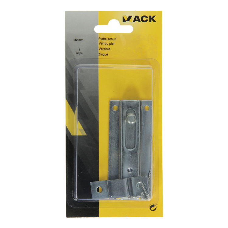 Mack 1013277 - 1 glissière plate galvanisée a 80 - b 25 mm | 5 pièces