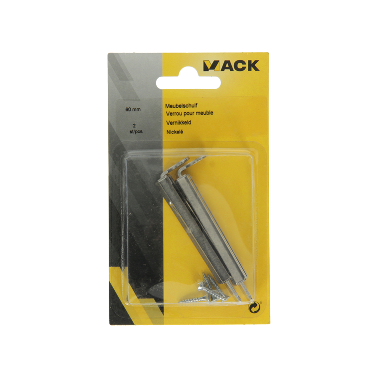 Mack 1013271 - 2 tiroirs de meuble nickelés a 60 - b 12,5 mm | 10 pièces