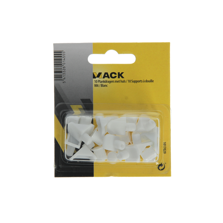 Mack 1017029 - 10 supports d'étagère avec manchon blanc | 5 pièces