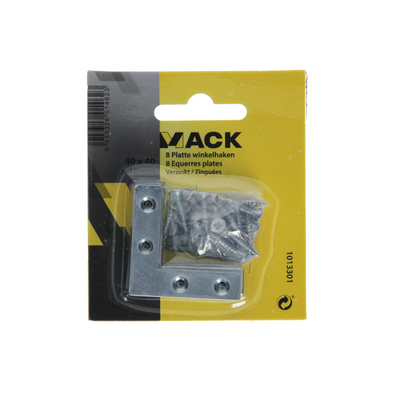 Mack 1013301 - 8 carrés plats galvanisés 40x40x10x2mm | 10 pièces