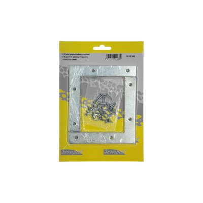 Mack 1013306 - 8 carrés plats galvanisés 125x125x20x2mm | 10 pièces