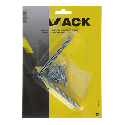 Mack 1013299 - 4 carrés pliés galvanisés 100x100x20x2mm | 10 pièces