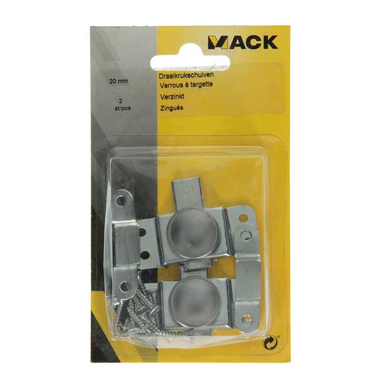 Mack 1014105 - 2 manivelles galvanisées a 20 - b 13 mm | 5 pièces