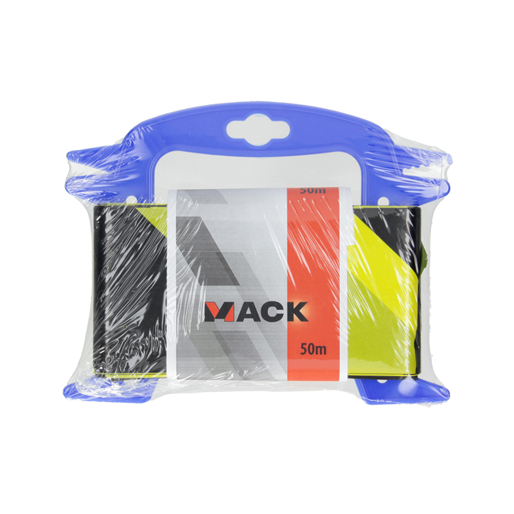 Mack 1014223 - ruban barrière jaune noir bobine 75mm x 50m 35 microns | 5 pièces