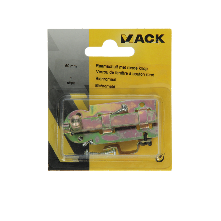 Mack 1014263 - curseur de fenêtre avec bouton rond, bichromate a 60 - b 10 mm | 5 pièces