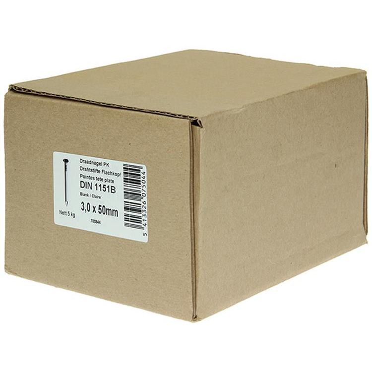 1015643 - carton 5 kg. clous tête plate 3,0x50 mm | 2 pièces