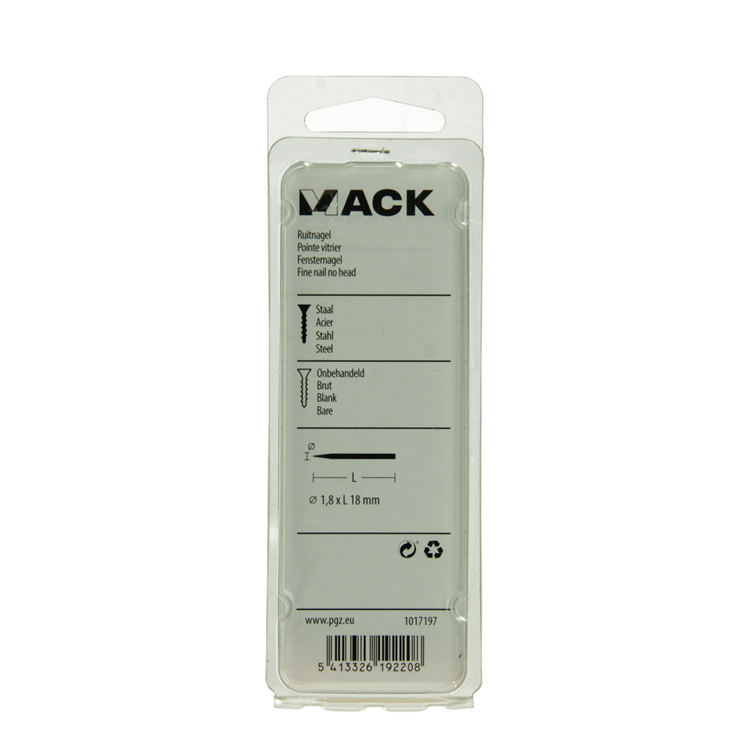 Mack 1017197 - clou diamanté acier non traité 50gr 1,8 x 18 mm | 10 pièces