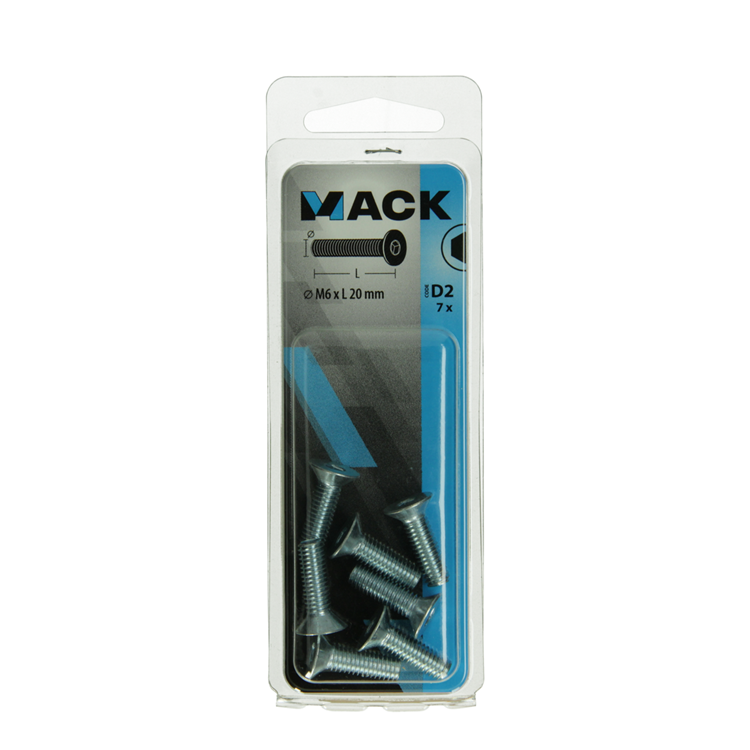 Mack 1017658 - boulon à six pans creux plaqué. cond. 7 pièces m6x20 | 10 pièces