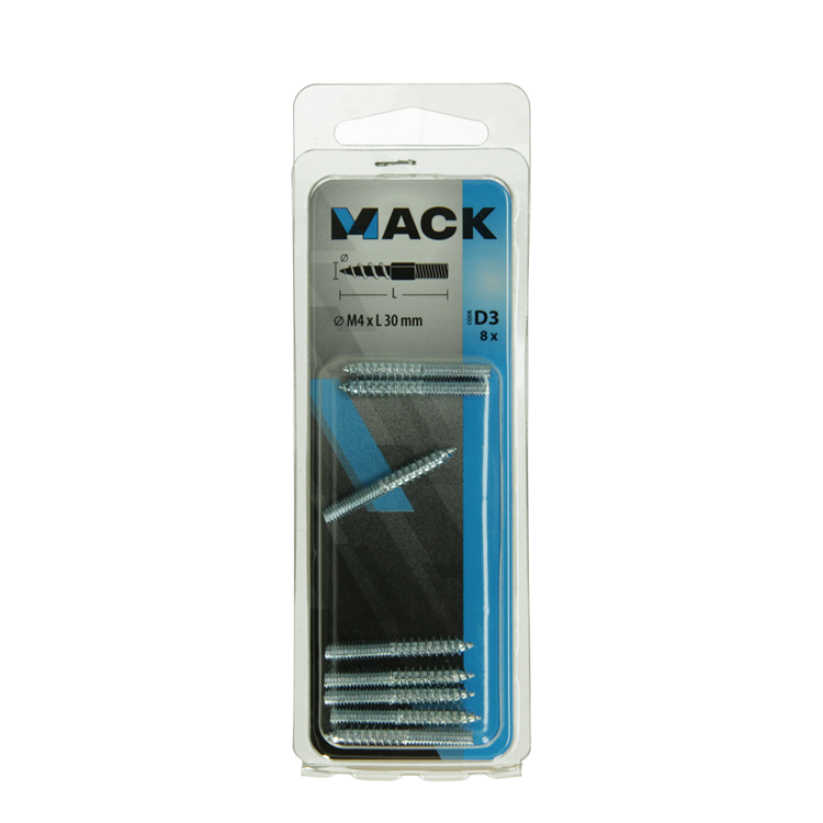 Mack 1017666 - embout bois + mètre. fil cond. 8 pièces m4x30 | 10 pièces