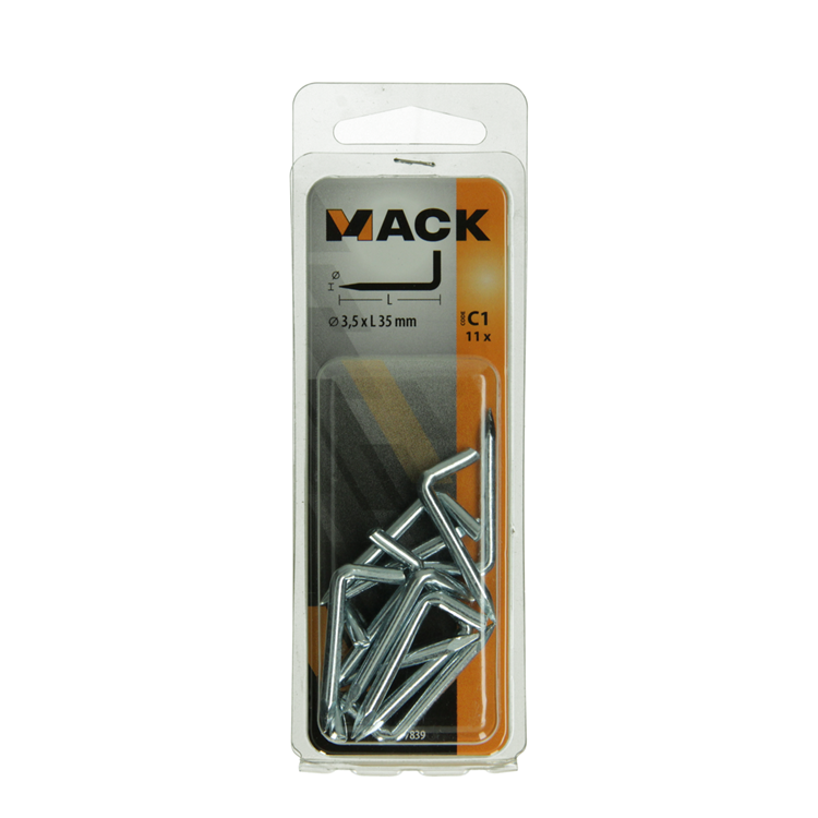 Mack 1017839 - pointe pouce en acier galvanisé 11 pcs 3,5 x 35 mm | 10 pièces