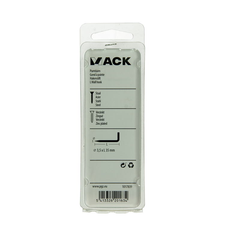 Mack 1017839 - pointe pouce en acier galvanisé 11 pcs 3,5 x 35 mm | 10 pièces