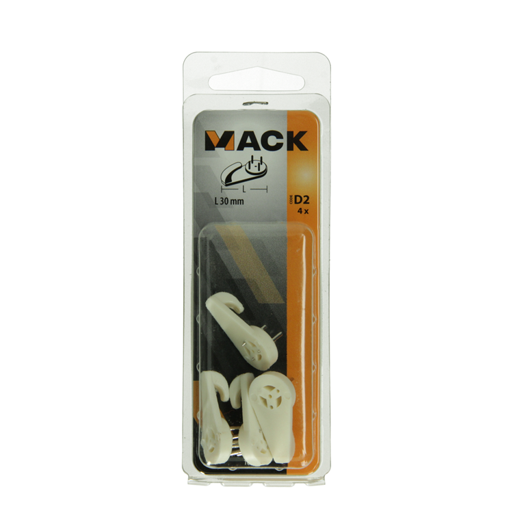 Mack 1017844 - crochet à béton plastique 4pcs 30mm | 10 pièces