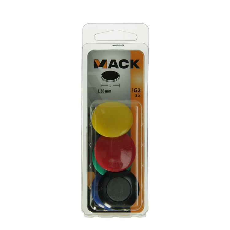 Mack 1017873 - assortiment de plastiques magnétiques pour tableaux 5 pièces 30 mm | 10 pièces