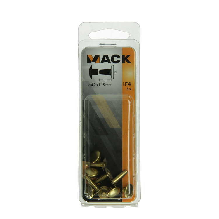 Mack 1019719 - rivet laiton 5 pcs 4,2 x 15 mm | 10 pièces