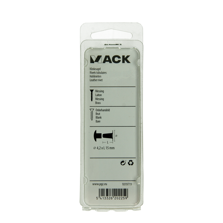 Mack 1019719 - rivet laiton 5 pcs 4,2 x 15 mm | 10 pièces