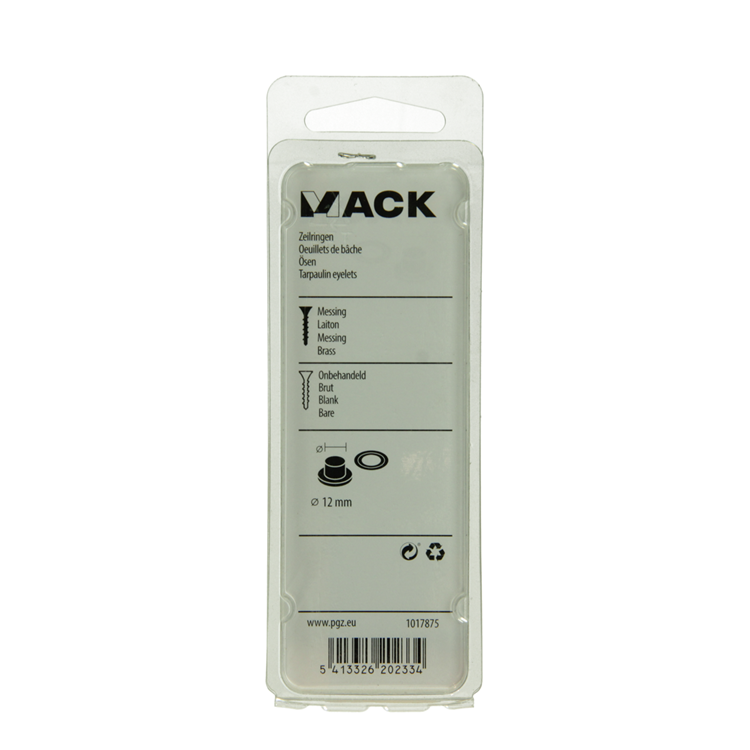 Mack 1017875 - anneaux de voile en laiton 8 pcs 12mm | 10 pièces
