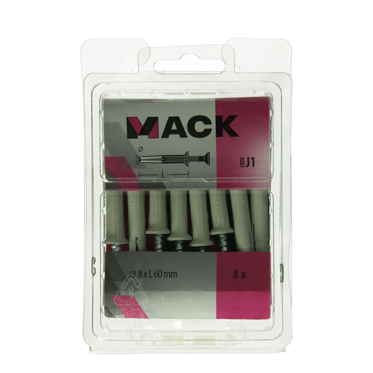 Mack 1019928 - bouchon à clous en nylon polyamide 8 pièces 8 x 60 mm | 5 pièces